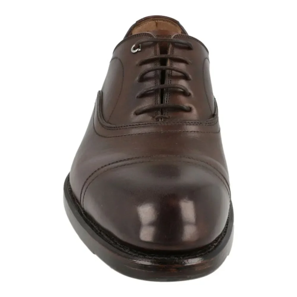Ferragamo Baron Leather Oxfords Brown Mens